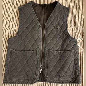 Jordan Black and Gray Quilted Vest Mens Size S.